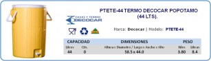 PTETE-44 TERMO DECOCAR POPOTAMO DE 44 LTS